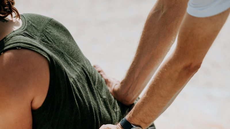 Hands-on chiropractic treatment session